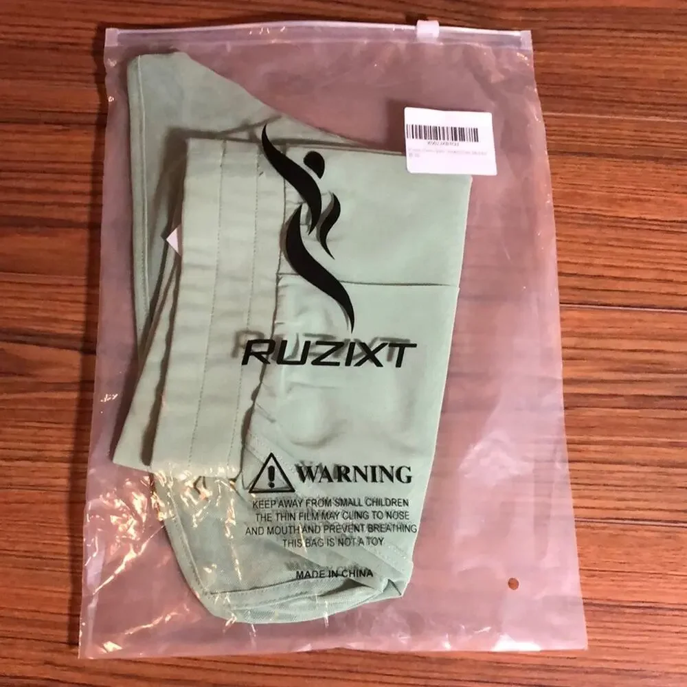 NEW Ruzixt Two Layered Mesh Workout Shorts Green Size Medium